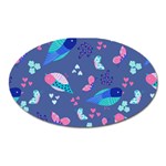 Birds And Butterflies Oval Magnet Front