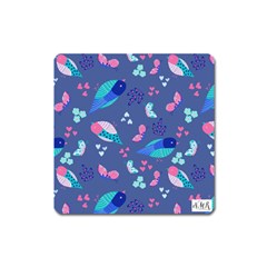 Birds And Butterflies Square Magnet by BangZart