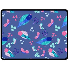 Birds And Butterflies Fleece Blanket (large)  by BangZart