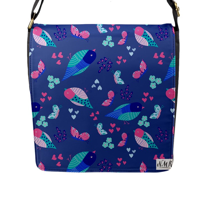 Birds And Butterflies Flap Messenger Bag (L) 