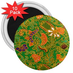 Art Batik The Traditional Fabric 3  Magnets (10 Pack)  by BangZart