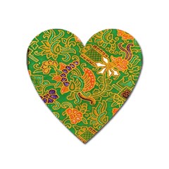 Art Batik The Traditional Fabric Heart Magnet by BangZart