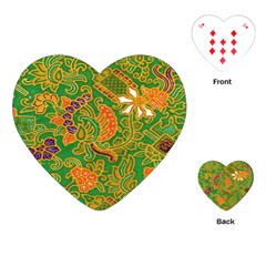 Art Batik The Traditional Fabric Playing Cards (heart)  by BangZart