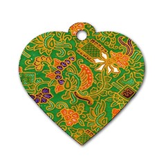 Art Batik The Traditional Fabric Dog Tag Heart (two Sides)