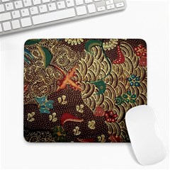 Art Traditional Flower  Batik Pattern Large Mousepads by BangZart