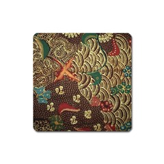 Art Traditional Flower  Batik Pattern Square Magnet by BangZart