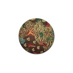 Art Traditional Flower  Batik Pattern Golf Ball Marker Front