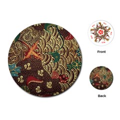 Art Traditional Flower  Batik Pattern Playing Cards (round)  by BangZart