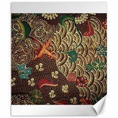 Art Traditional Flower  Batik Pattern Canvas 8  X 10  by BangZart