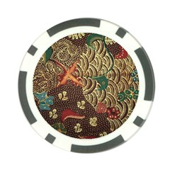 Art Traditional Flower  Batik Pattern Poker Chip Card Guard (10 Pack) by BangZart