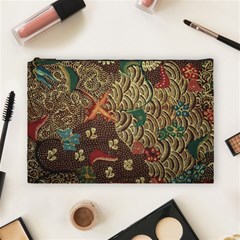 Art Traditional Flower  Batik Pattern Cosmetic Bag (large)  by BangZart