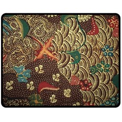 Art Traditional Flower  Batik Pattern Double Sided Fleece Blanket (medium)  by BangZart