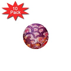 Colorful Art Traditional Batik Pattern 1  Mini Buttons (10 Pack)  by BangZart