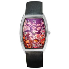 Colorful Art Traditional Batik Pattern Barrel Style Metal Watch by BangZart