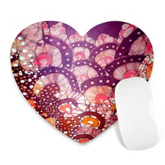 Colorful Art Traditional Batik Pattern Heart Mousepads by BangZart