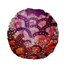 Colorful Art Traditional Batik Pattern Standard 15  Premium Round Cushions by BangZart