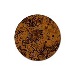 Art Traditional Batik Flower Pattern Rubber Coaster (round)  by BangZart