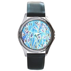 Art Batik Flowers Pattern Round Metal Watch by BangZart