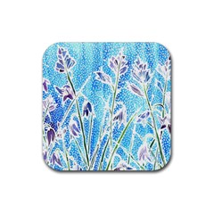 Art Batik Flowers Pattern Rubber Coaster (square) 