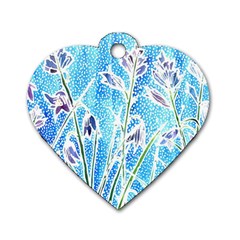 Art Batik Flowers Pattern Dog Tag Heart (one Side) by BangZart