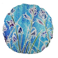 Art Batik Flowers Pattern Large 18  Premium Round Cushions by BangZart