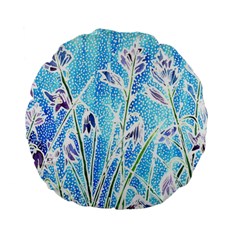 Art Batik Flowers Pattern Standard 15  Premium Flano Round Cushions by BangZart