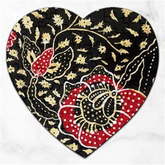 Art Batik Pattern Jigsaw Puzzle (heart) by BangZart