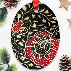 Art Batik Pattern Oval Ornament (two Sides)