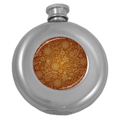 Batik Art Pattern Round Hip Flask (5 Oz) by BangZart