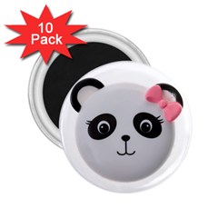 Pretty Cute Panda 2 25  Magnets (10 Pack)  by BangZart