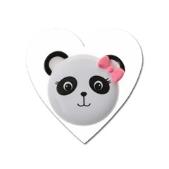 Pretty Cute Panda Heart Magnet by BangZart