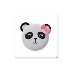 Pretty Cute Panda Square Magnet by BangZart