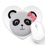 Pretty Cute Panda Heart Mousepads Front