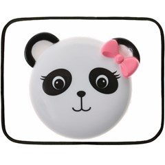 Pretty Cute Panda Fleece Blanket (mini) by BangZart