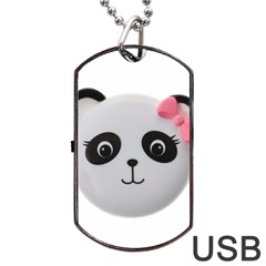 Pretty Cute Panda Dog Tag Usb Flash (one Side) by BangZart