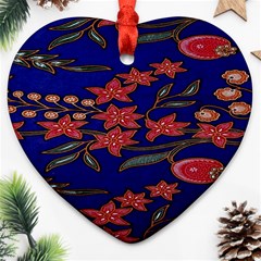 Batik  Fabric Heart Ornament (two Sides) by BangZart