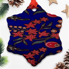 Batik  Fabric Snowflake Ornament (two Sides) by BangZart