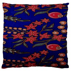 Batik  Fabric Large Flano Cushion Case (one Side) by BangZart