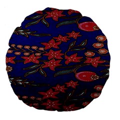 Batik  Fabric Large 18  Premium Flano Round Cushions by BangZart