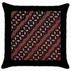 Art Traditional Batik Pattern Throw Pillow Case (black) by BangZart