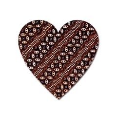 Art Traditional Batik Pattern Heart Magnet by BangZart