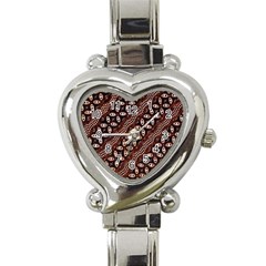 Art Traditional Batik Pattern Heart Italian Charm Watch