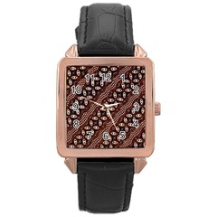 Art Traditional Batik Pattern Rose Gold Leather Watch  by BangZart