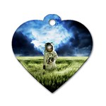 Astronaut Dog Tag Heart (One Side) Front