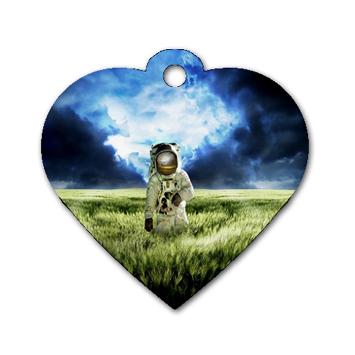 Astronaut Dog Tag Heart (One Side)