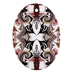 Art Traditional Batik Flower Pattern Ornament (oval)