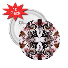 Art Traditional Batik Flower Pattern 2 25  Buttons (10 Pack)  by BangZart