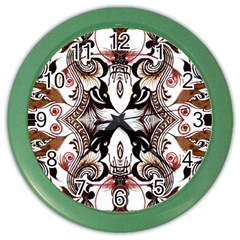 Art Traditional Batik Flower Pattern Color Wall Clocks by BangZart