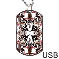 Art Traditional Batik Flower Pattern Dog Tag Usb Flash (one Side) by BangZart