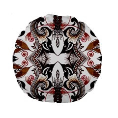 Art Traditional Batik Flower Pattern Standard 15  Premium Round Cushions by BangZart